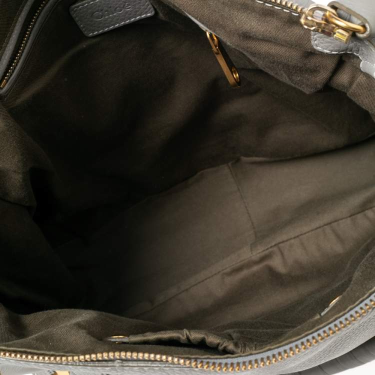 مملوكة مسبقًا Chloe Grey Leather Large Marcie Satchel