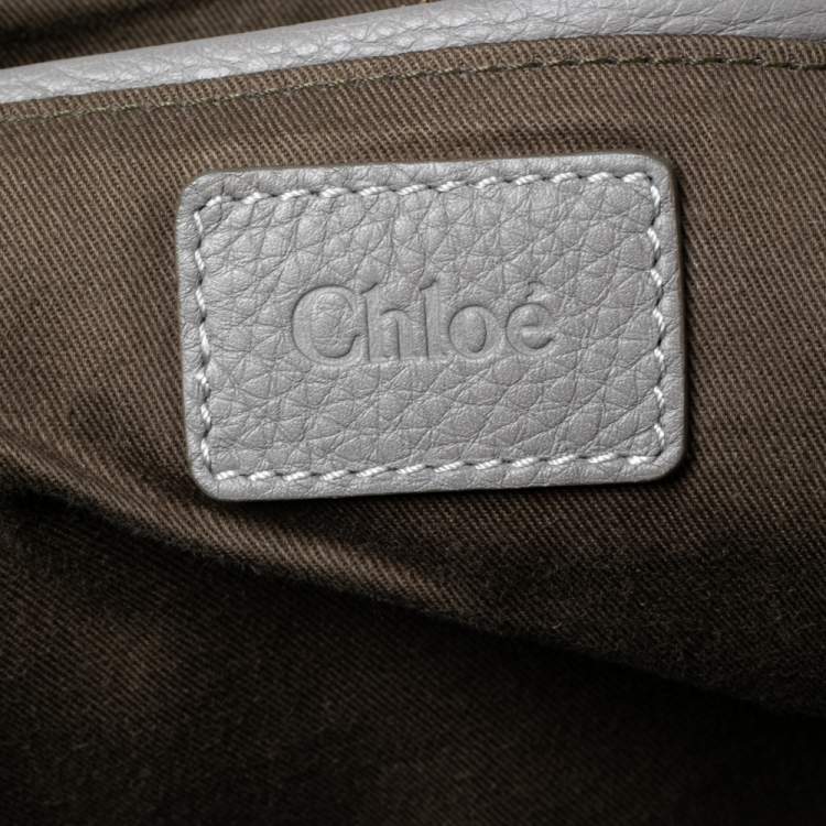 مملوكة مسبقًا Chloe Grey Leather Large Marcie Satchel
