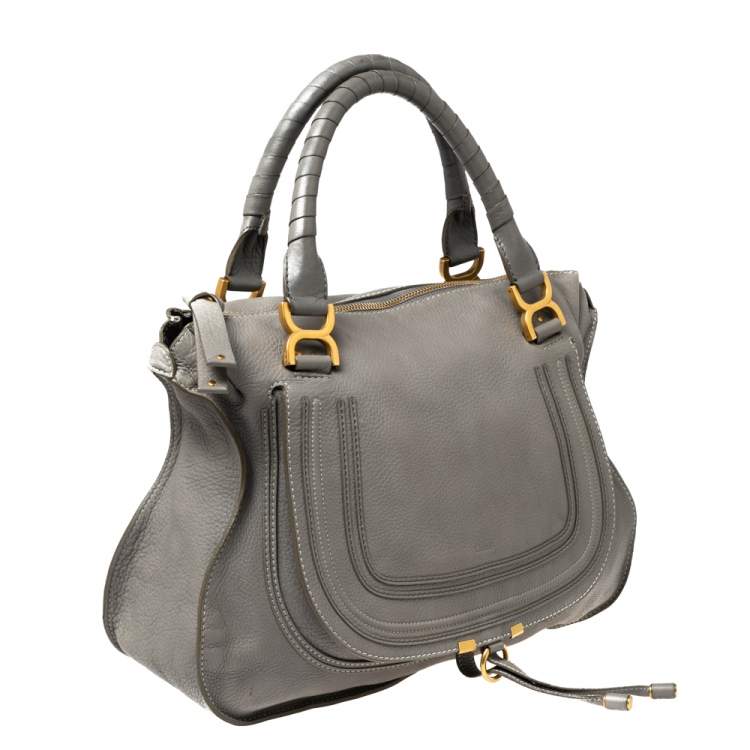 مملوكة مسبقًا Chloe Grey Leather Large Marcie Satchel