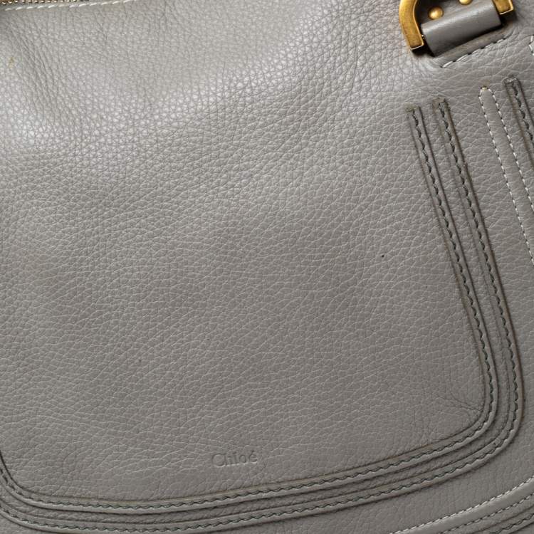 مملوكة مسبقًا Chloe Grey Leather Large Marcie Satchel