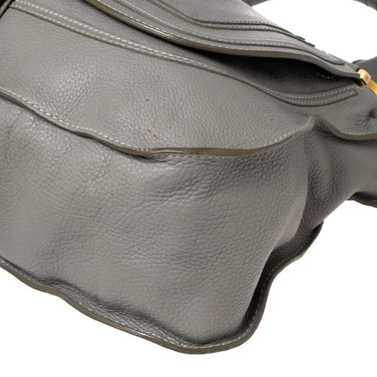 مملوكة مسبقًا Chloe Grey Leather Large Marcie Satchel