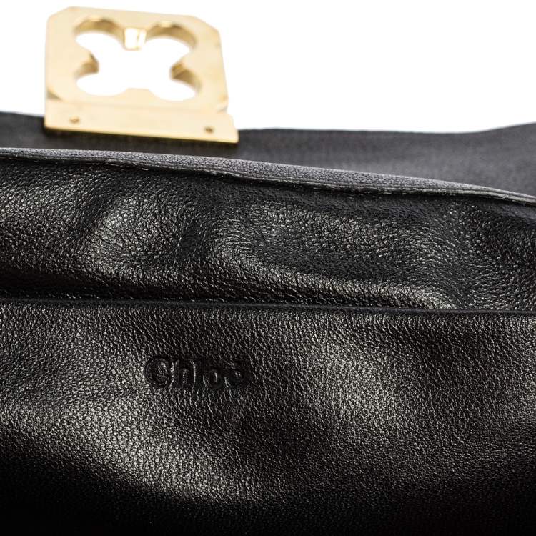 Pre Owned Chloe Grey Leather Medium Elsie Shoulder Bag