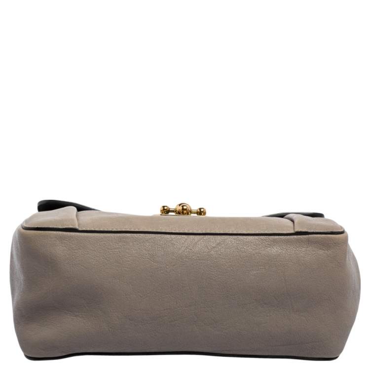 Pre Owned Chloe Grey Leather Medium Elsie Shoulder Bag