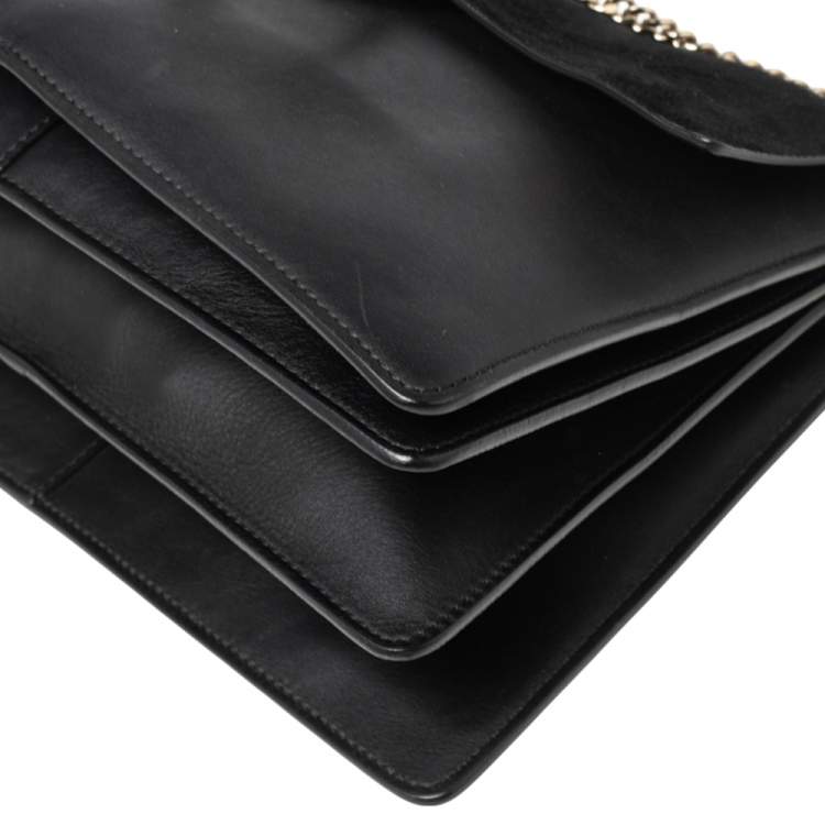Pre Owned Chloé Black Leather and Suede Medium Faye Shoulder Bag