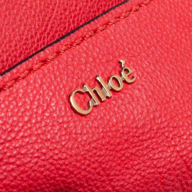 Pre Owned Chloe Red Leather Elsie Top Handle Bag