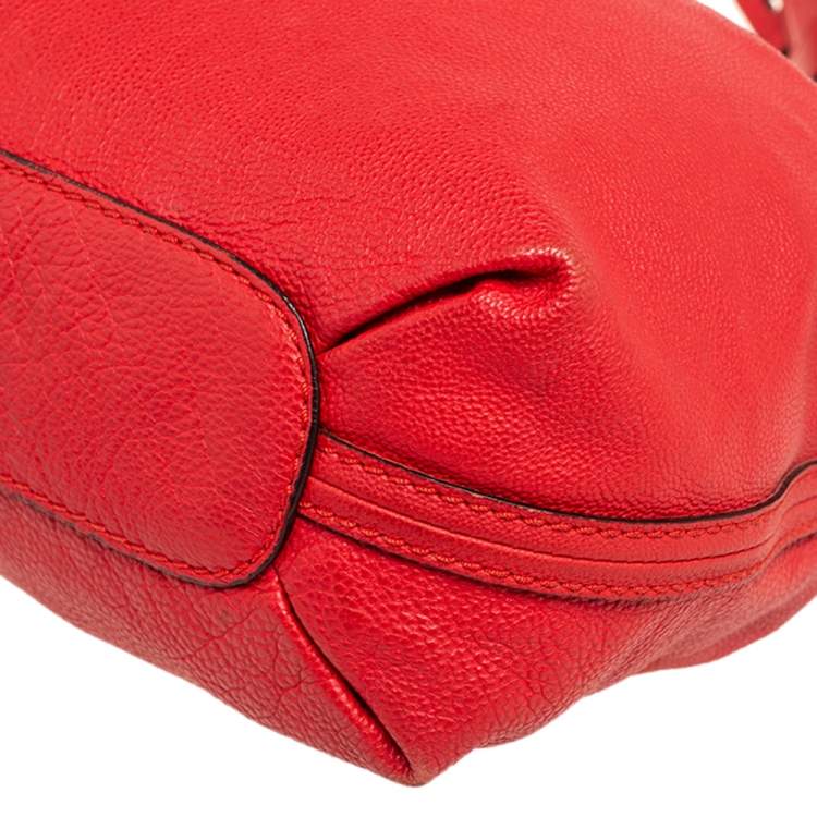 Pre Owned Chloe Red Leather Elsie Top Handle Bag