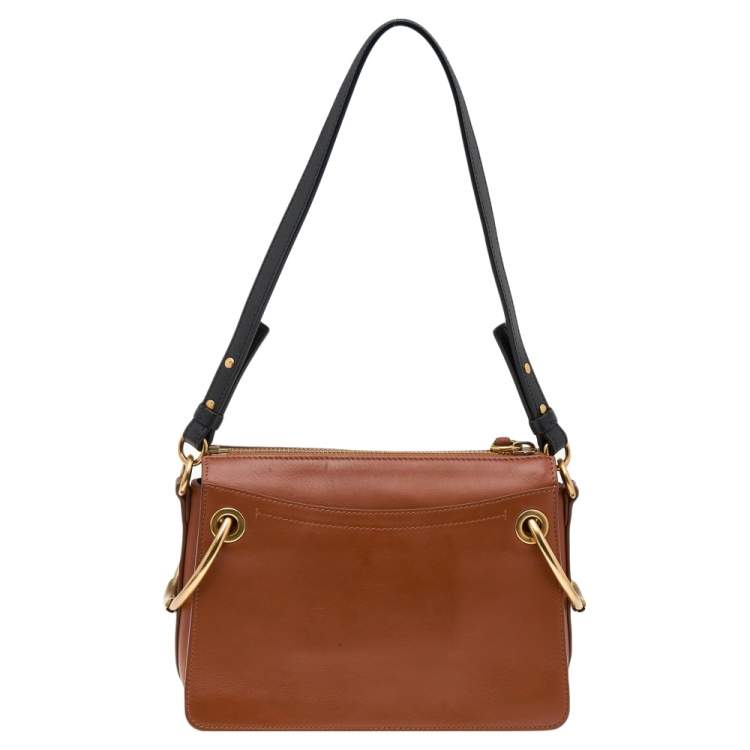 Pre Owned Chloe Brown Leather And Suede Roy Shoulder Bag