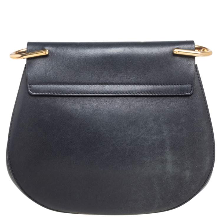 Pre Owned Chloe Black Leather and Suede Medium Drew Shoulder Bag