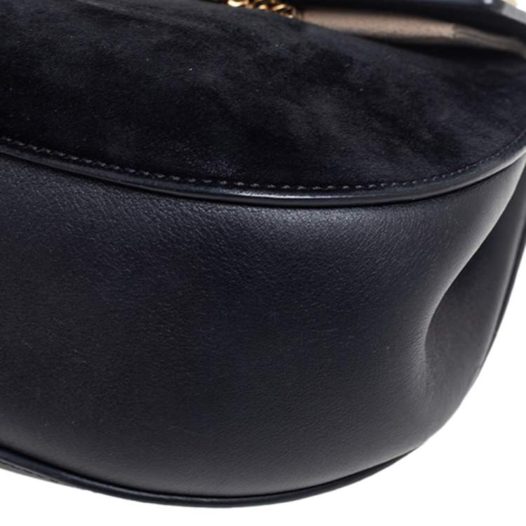 Pre Owned Chloe Black Leather and Suede Medium Drew Shoulder Bag
