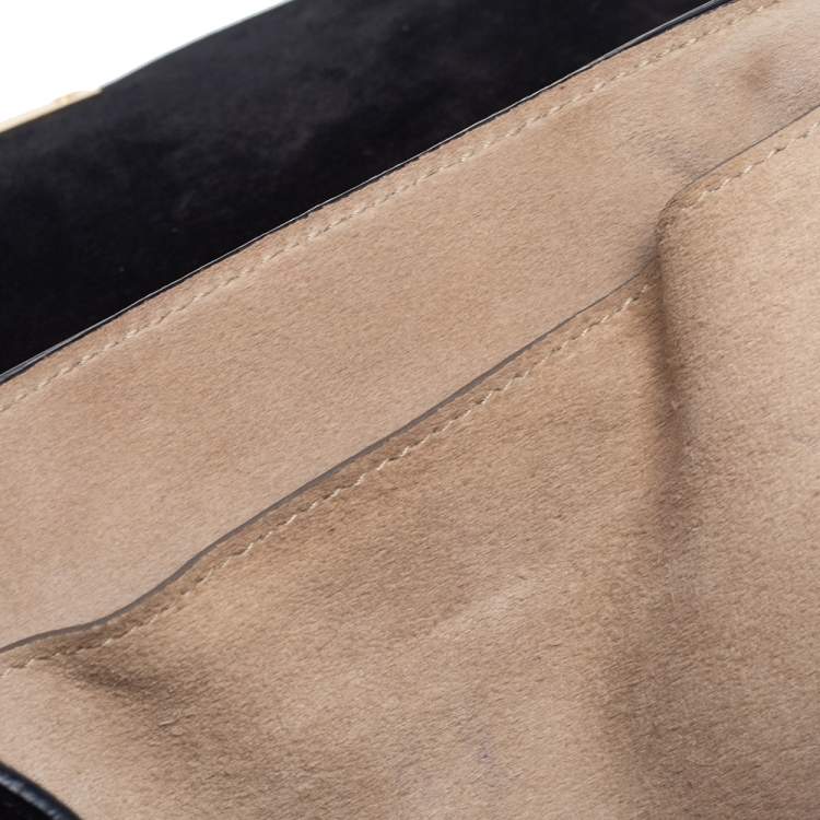 Pre Owned Chloe Black Leather and Suede Medium Drew Shoulder Bag