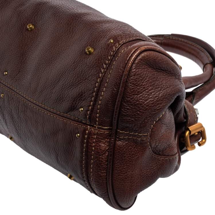 Pre Owned Chloe Dark Brown Leather Medium Paddington Satchel