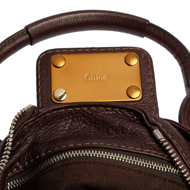 Pre Owned Chloe Dark Brown Leather Medium Paddington Satchel