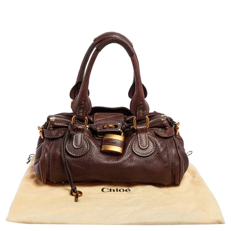 Pre Owned Chloe Dark Brown Leather Medium Paddington Satchel