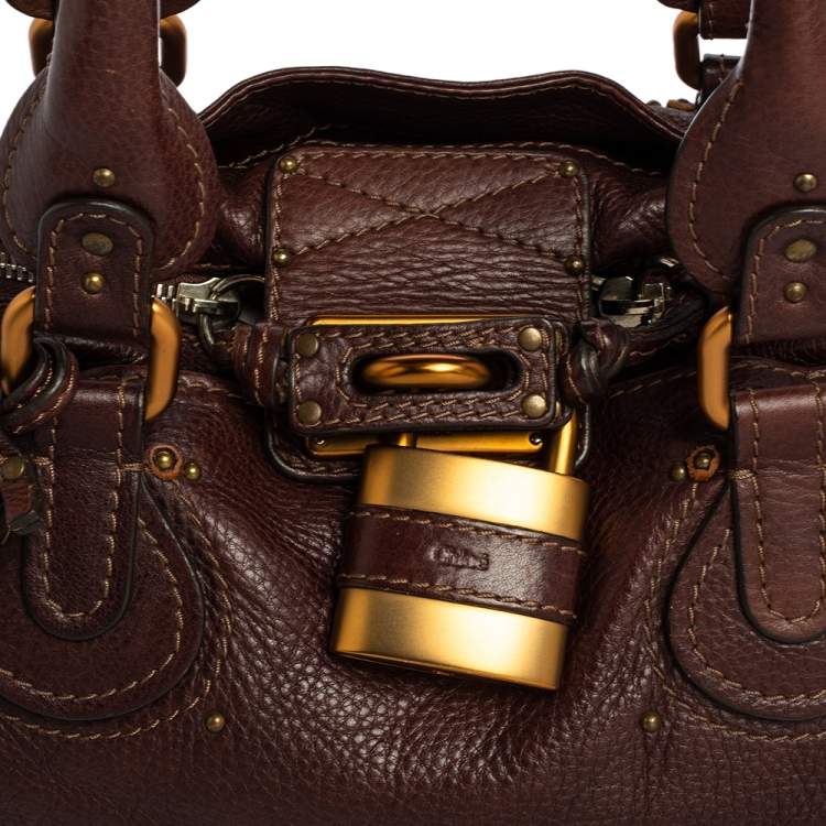 Pre Owned Chloe Dark Brown Leather Medium Paddington Satchel
