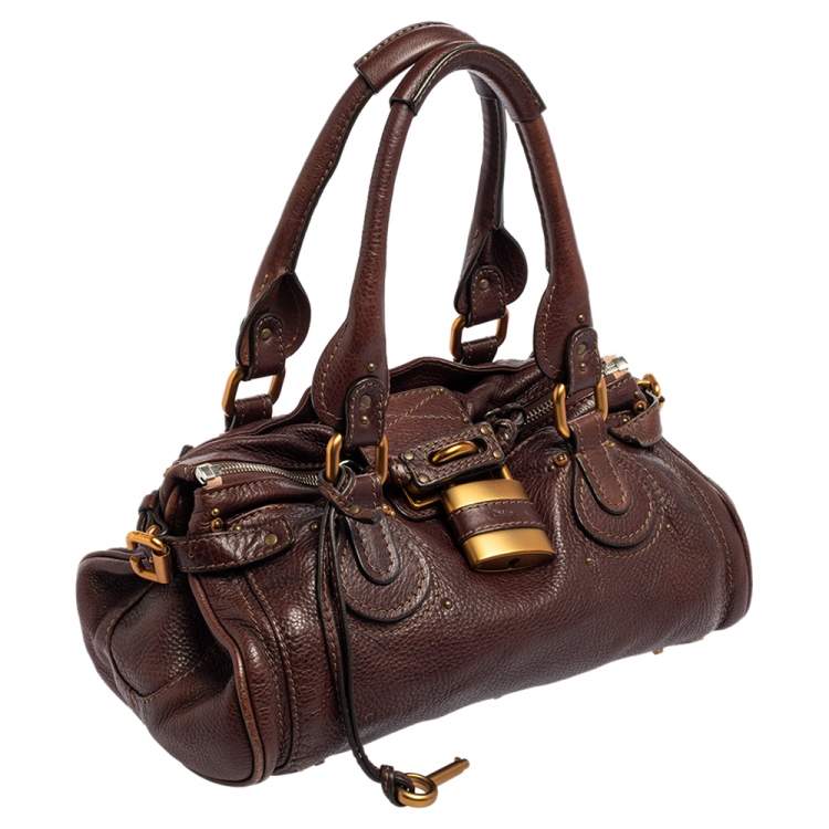 Pre Owned Chloe Dark Brown Leather Medium Paddington Satchel