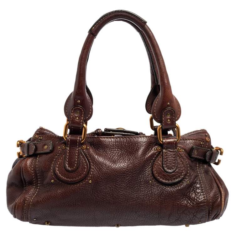 Pre Owned Chloe Dark Brown Leather Medium Paddington Satchel
