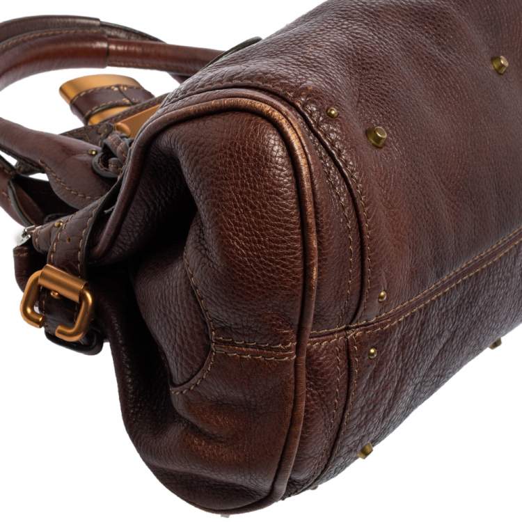 Pre Owned Chloe Dark Brown Leather Medium Paddington Satchel