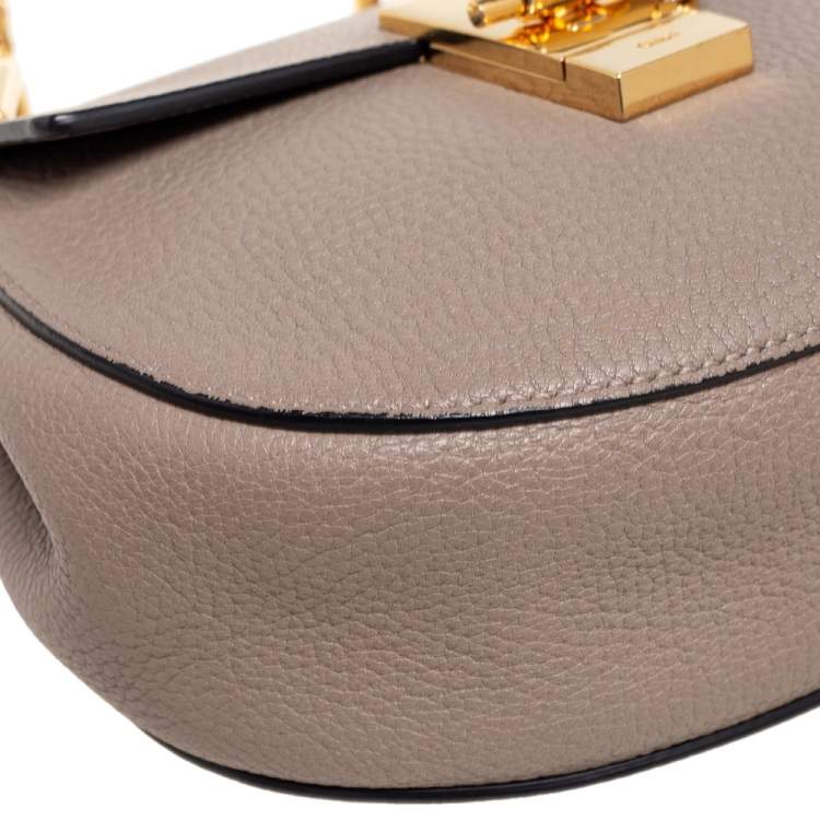 Pre Owned Chloe Grey Leather Small Drew Shoulder Bag