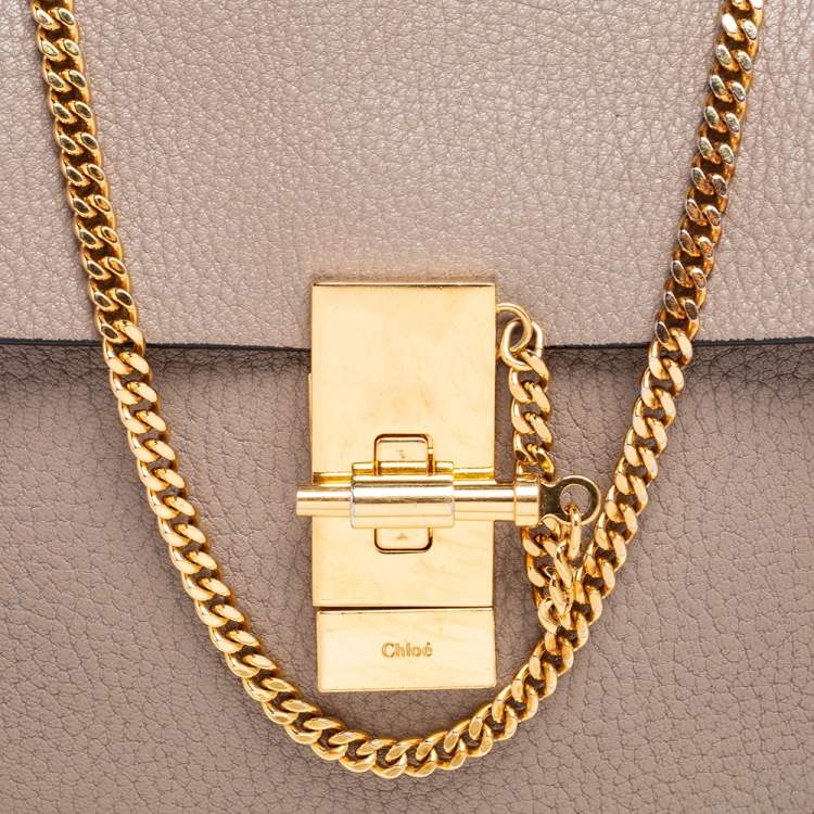 Pre Owned Chloe Grey Leather Small Drew Shoulder Bag