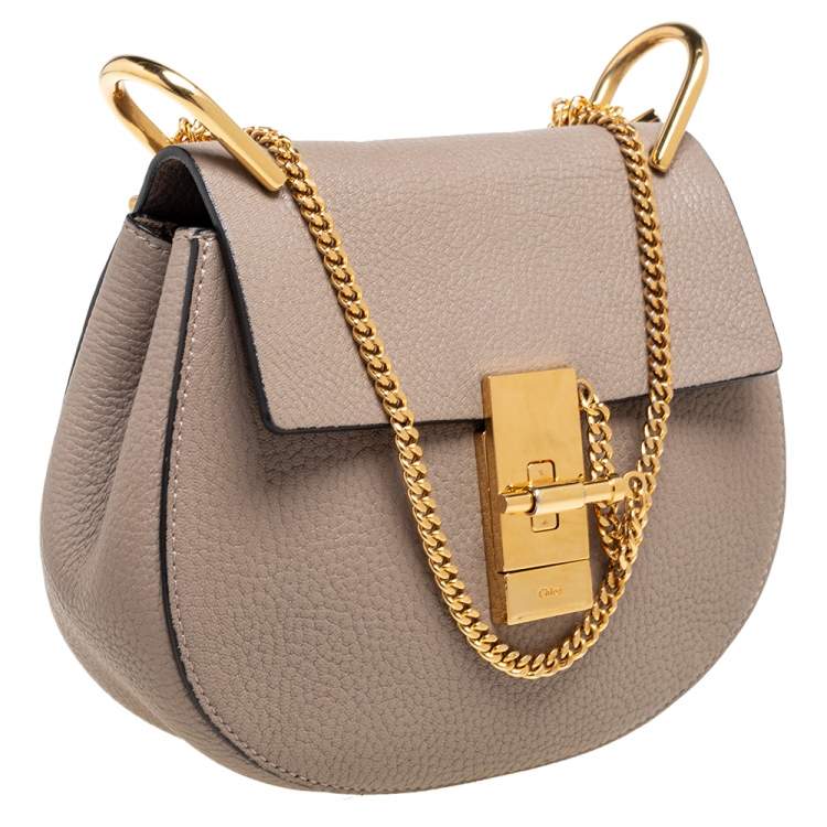 Pre Owned Chloe Grey Leather Small Drew Shoulder Bag