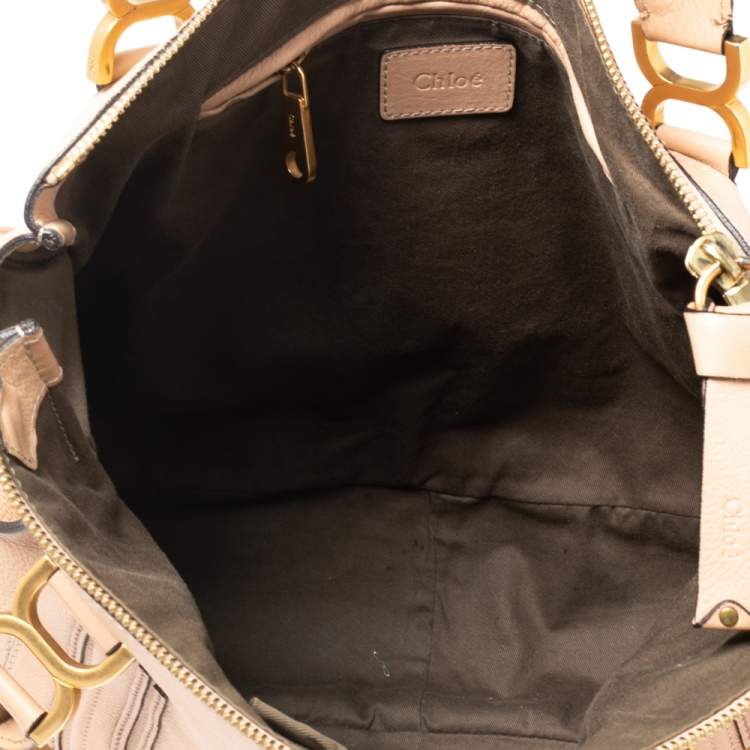 Pre Owned Chloé Peach Leather Large Marcie Satchel