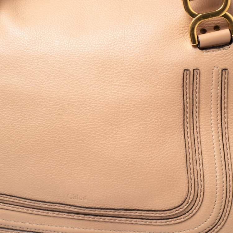 Pre Owned Chloé Peach Leather Large Marcie Satchel