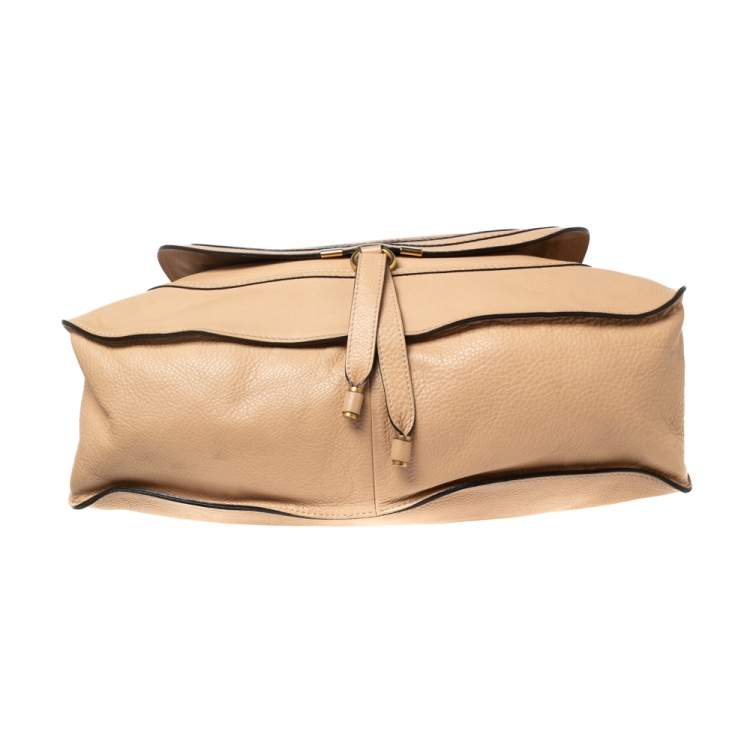 Pre Owned Chloé Peach Leather Large Marcie Satchel