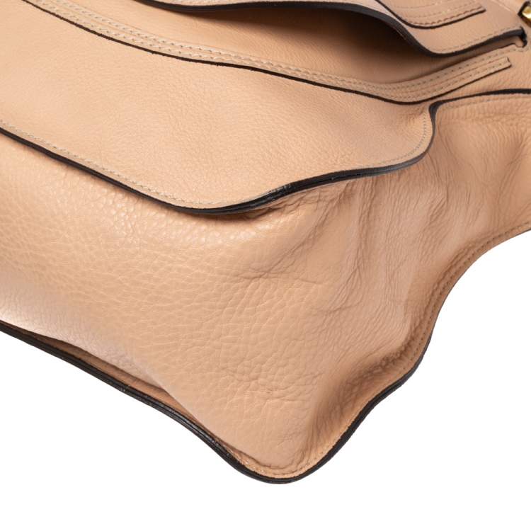 Pre Owned Chloé Peach Leather Large Marcie Satchel