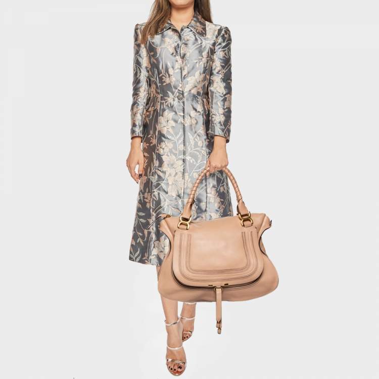 Pre Owned Chloé Peach Leather Large Marcie Satchel
