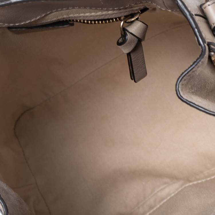 Pre Owned Chloe Grey Leather and Suede Small Faye Daye Backpack