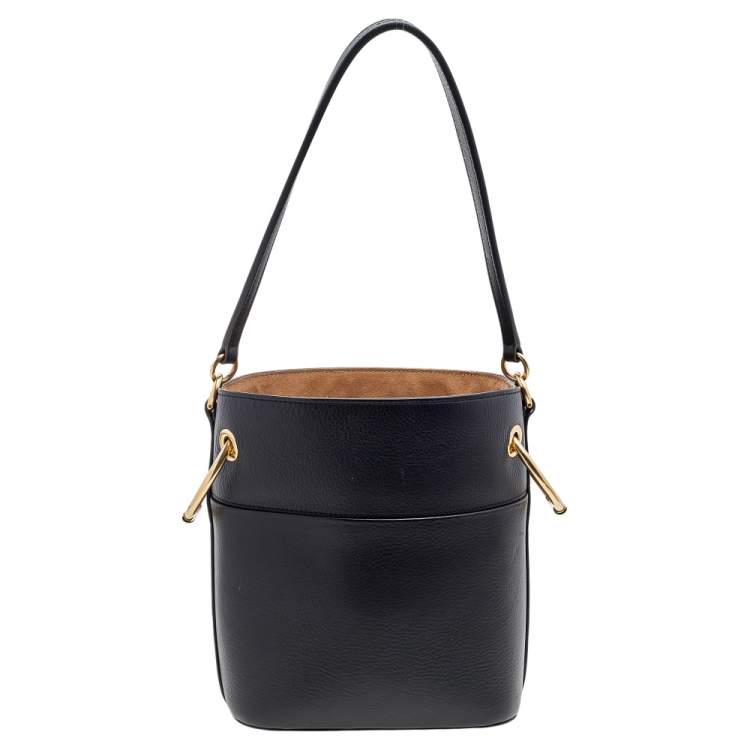 Pre Owned Chloe Black Leather Small Roy Bucket Bag 