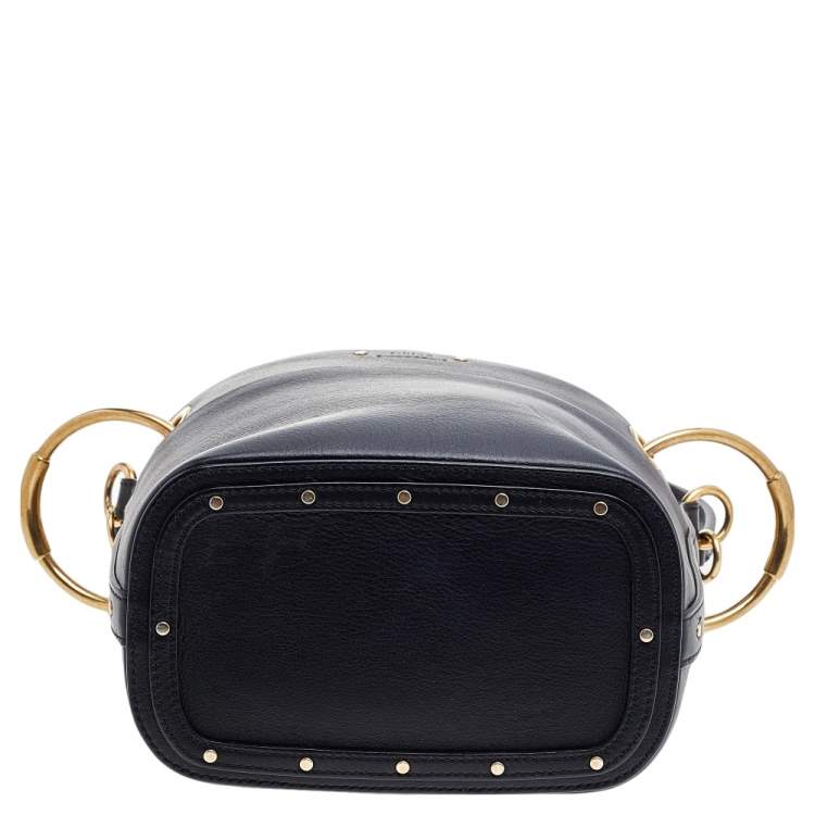 Pre Owned Chloe Black Leather Small Roy Bucket Bag 