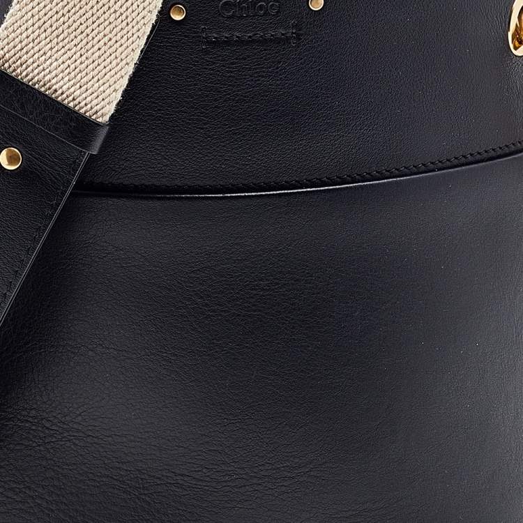 Pre Owned Chloe Black Leather Small Roy Bucket Bag 