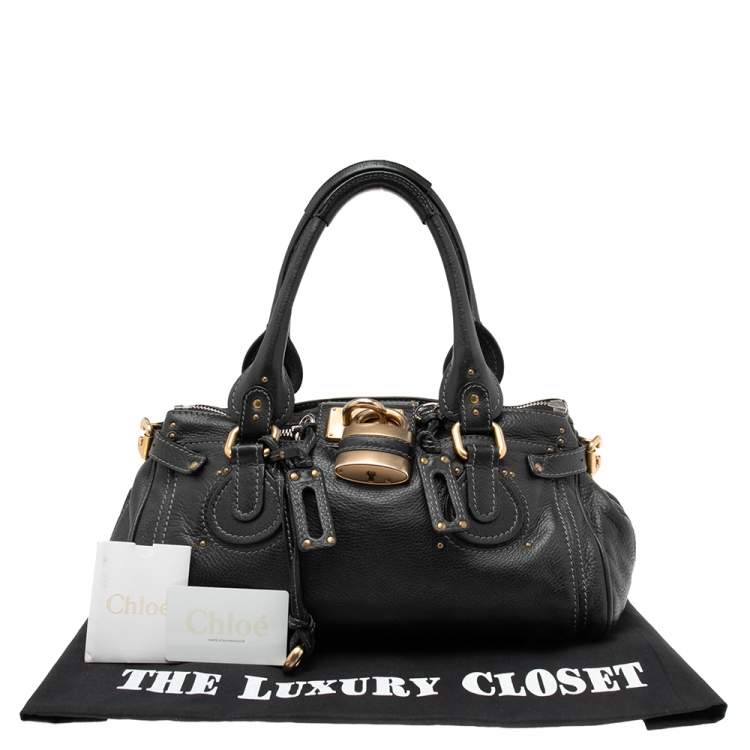 Pre Owned Chloe Black Leather Medium Paddington Satchel