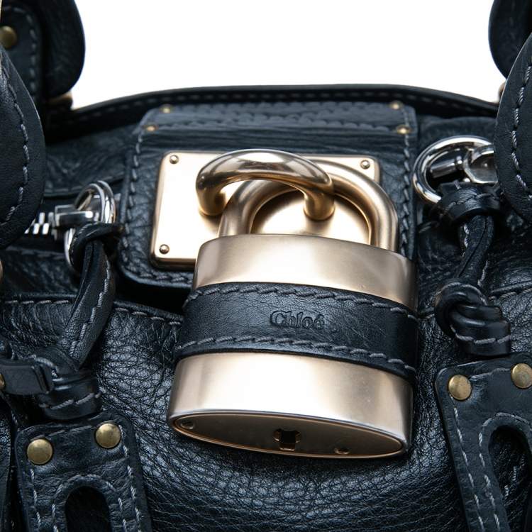 Pre Owned Chloe Black Leather Medium Paddington Satchel