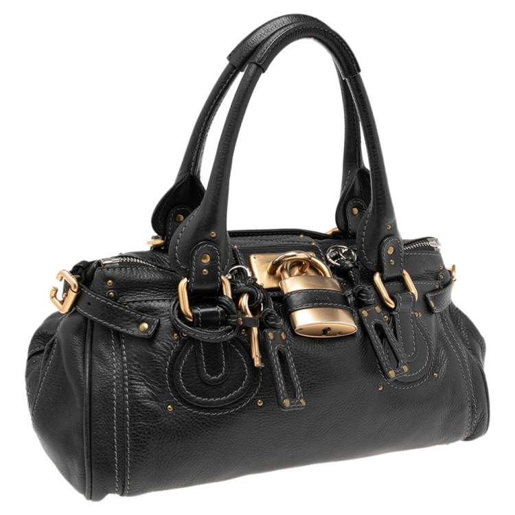 Pre Owned Chloe Black Leather Medium Paddington Satchel