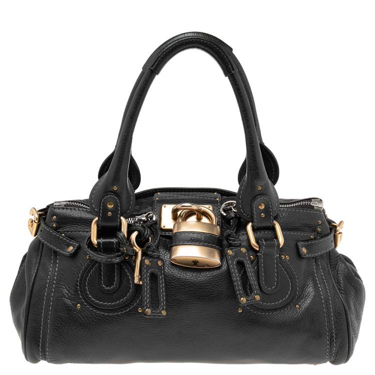 Pre Owned Chloe Black Leather Medium Paddington Satchel