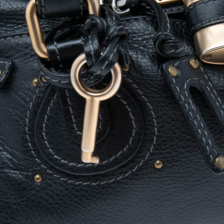 Pre Owned Chloe Black Leather Medium Paddington Satchel