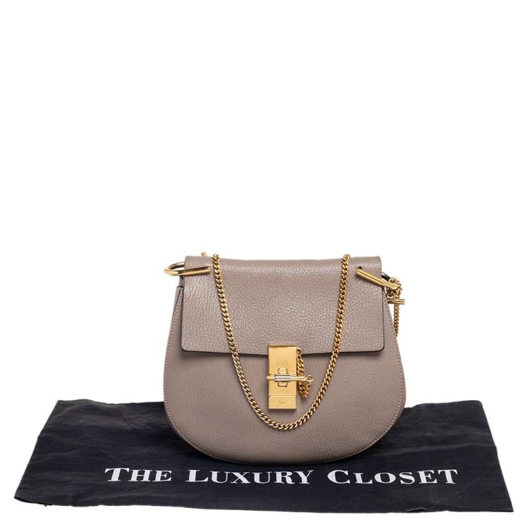 Pre Owned Chloe Grey Leather Medium Drew Shoulder Bag