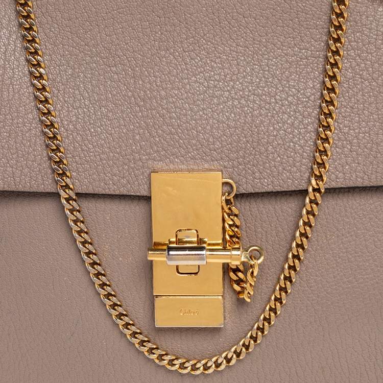 Pre Owned Chloe Grey Leather Medium Drew Shoulder Bag