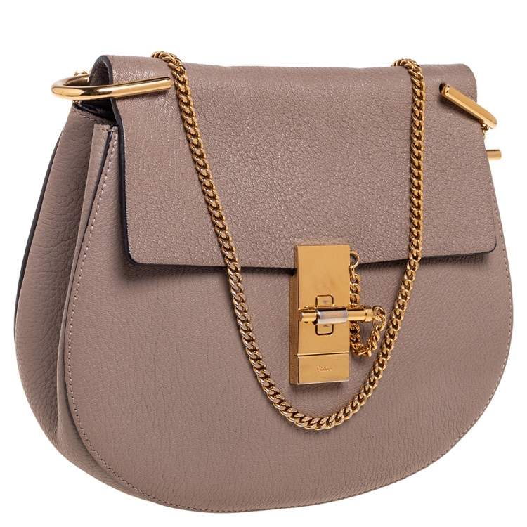 Pre Owned Chloe Grey Leather Medium Drew Shoulder Bag