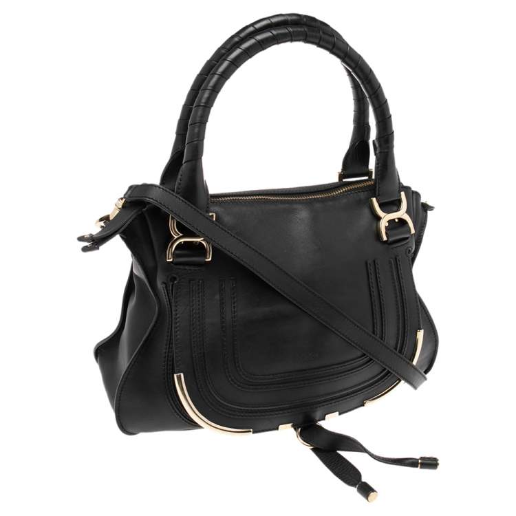 Pre Owned Chloe Black Leather Medium Marcie Shoulder Bag