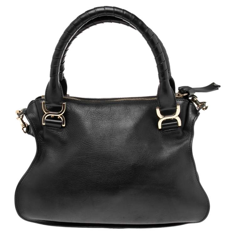 Pre Owned Chloe Black Leather Medium Marcie Shoulder Bag