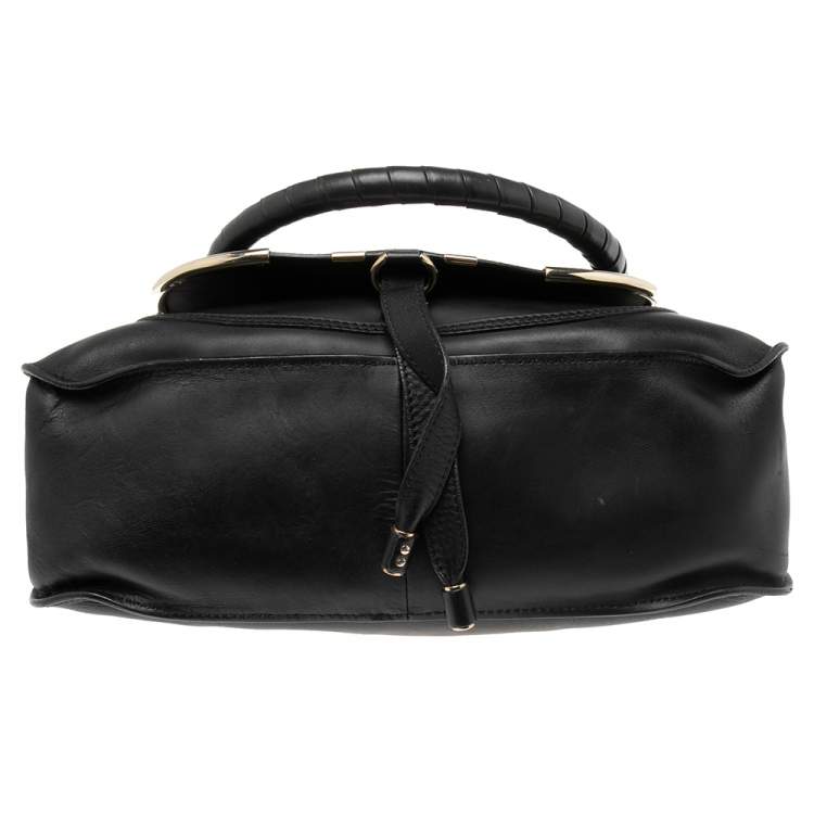 Pre Owned Chloe Black Leather Medium Marcie Shoulder Bag