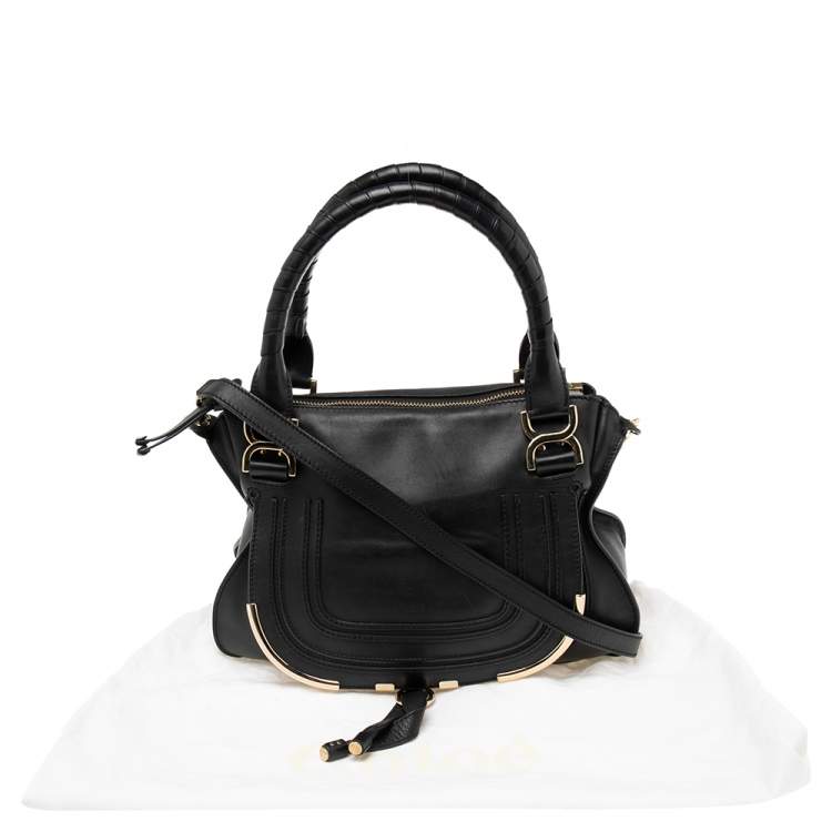 Pre Owned Chloe Black Leather Medium Marcie Shoulder Bag