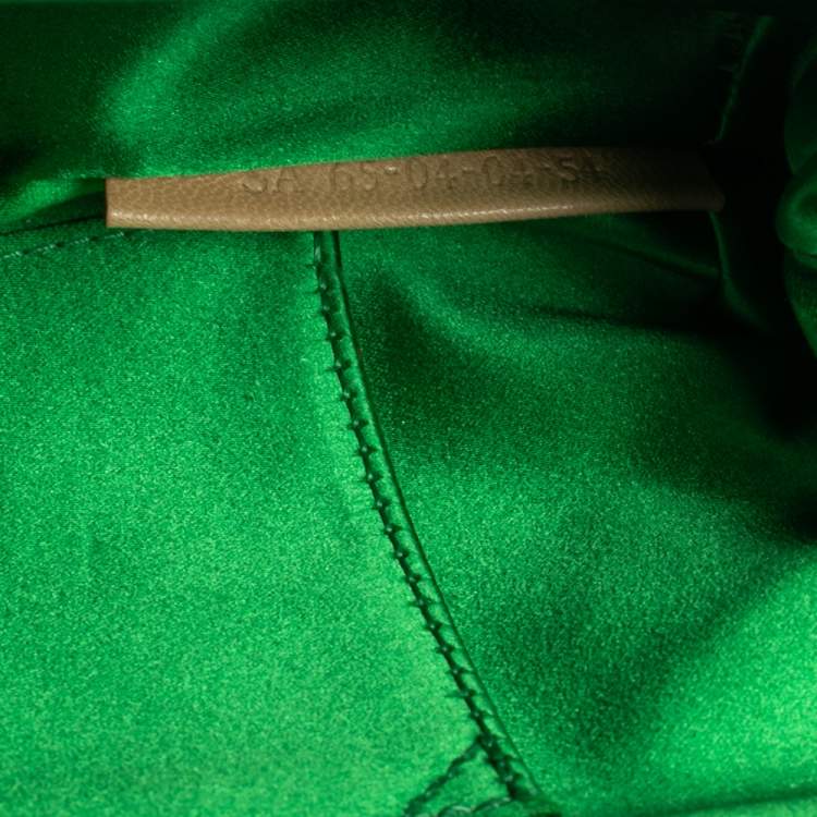 Pre Owned Chloe Green Satin Crystal Embellished Clutch