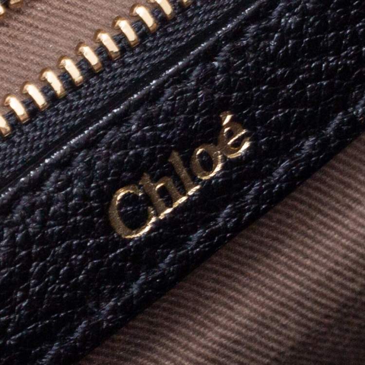 Pre Owned Chloe Black Leather and Python Medium Sally Flap Shoulder Bag