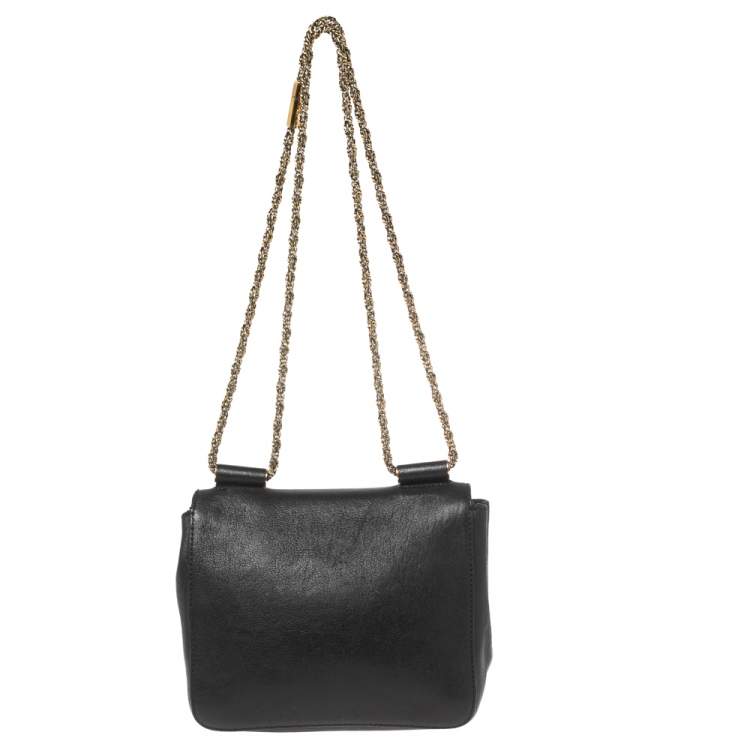Pre Owned Chloe Black Leather Small Elsie Shoulder Bag