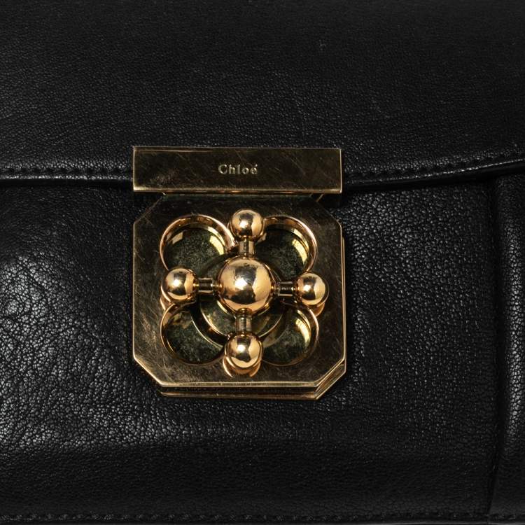 Pre Owned Chloe Black Leather Small Elsie Shoulder Bag