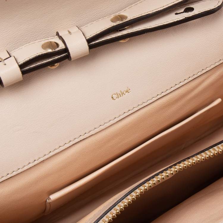 مملوكة مسبقًا Chloe Gold Python Rachel Bow Crossbody Bag